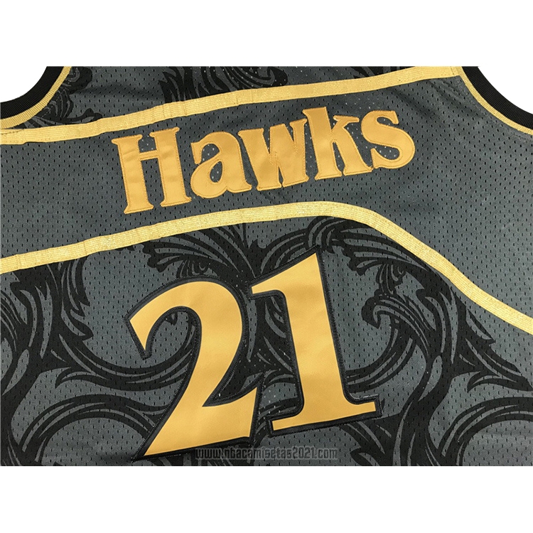 Camiseta Atlanta Hawks Dominique Wilkins #21 1986-87 Hardwood Classic Negro